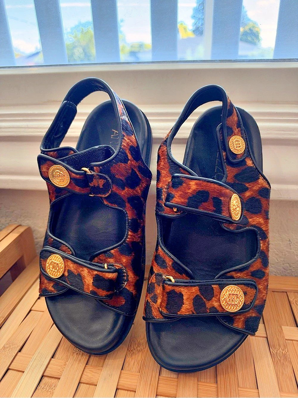 Arezzo Leopard Print Platform Sandals